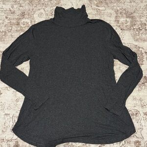 Joan Vass Charcoal Turtleneck Top